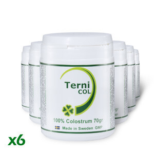 6-Pack TerniCOL 100% Colostrum - 70gr Pulver/burk