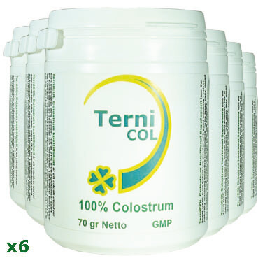 6-Pack TerniCOL 100% Colostrum - 70gr Pulver/burk